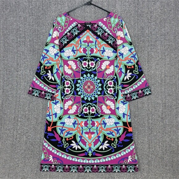Nicole By Nicole Miller Dress Womens Large Multicolor Floral Knee Length Shift - Picture 1 of 10